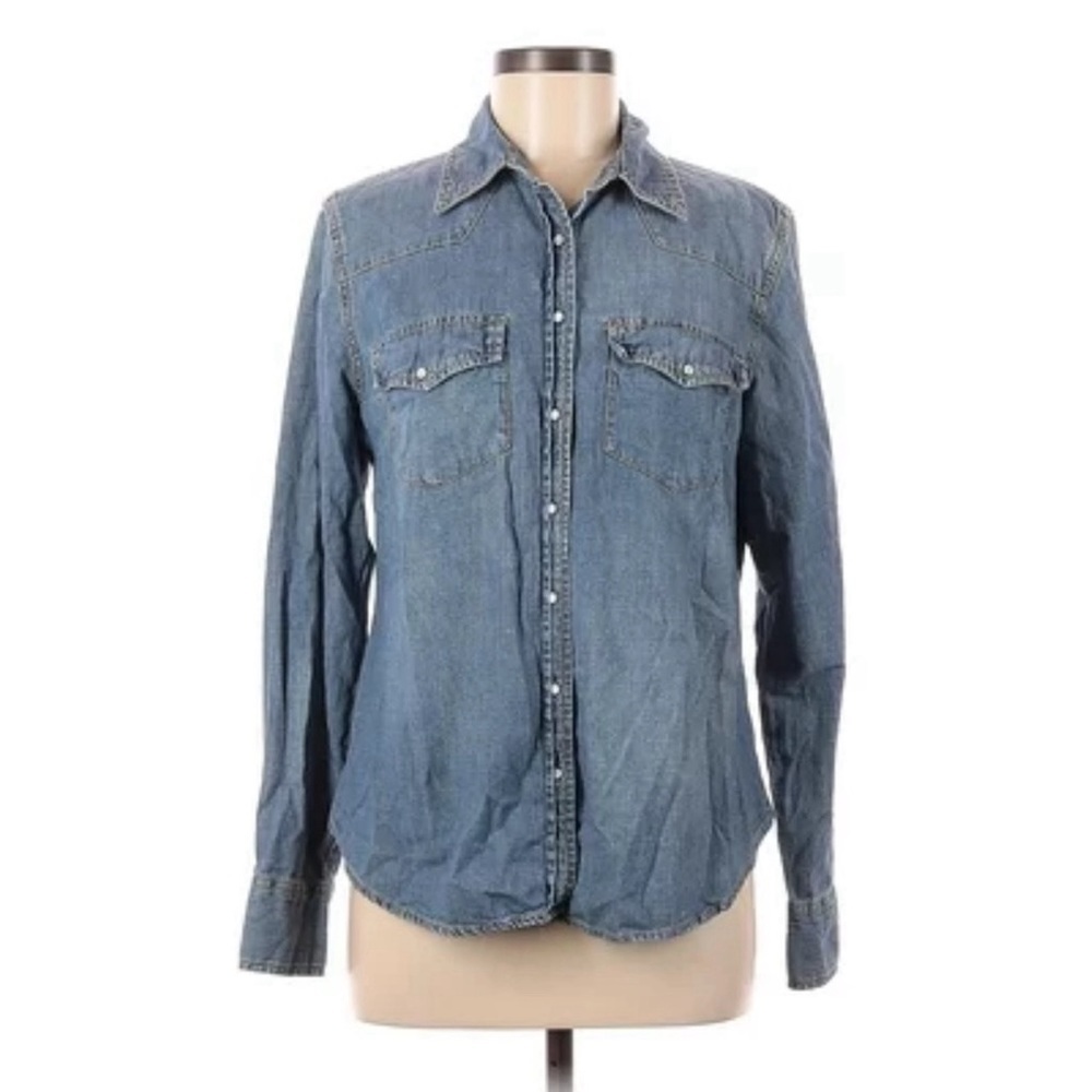 Button Down Denim Jean Shirt